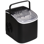 HOMCOM Máquina para Hacer Hielo 12 Kg en 24 Horas 9 Cubitos en 6-12 Minutos Depósito de Agua 1,3 L 22,2x29,4x29 cm Negro