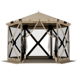 Outsunny 3 m x 2,6 m zeskantig paviljoen met 6 zijden en draagtas, waterdicht, UV-bestendig, partytent