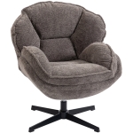 HOMCOM Modern Wingback Accent Chair, Velvet Armchair with Four-Star Base, S-Springs, Swivel, Grey