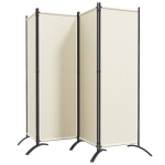 Outsunny Paravent 221 x 172 cm paravent de jardin à 4 panneaux avec pieds larges en tissu polyester de 180 g/m² crème