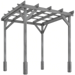 Outsunny 2 x 2m Wooden Pergola Kit, Decorative Garden Gazebo Shelter with Stable Structure for Climbing Vines, Flowers, Grey