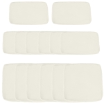 Outsunny Lot de 14 Housses de Rechange Coussins Salon de Jardin - 6 Housses Coussin d'assise, 8 Housses Coussin Dossier - Housses zippées Polyester déperlant Crème