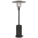 Outsunny chauffage exterieur terrasse, parasol chauffant gaz portable 11 KW niveaux de chauffe réglable 82x82x223cm noir