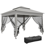Outsunny Tonnelle Barnum de Jardin Pop-up Pliant Acier Polyester imperméabilisé Anti UV moustiquaires + Sac de Transport