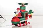 HOMCOM Babbo Natale Gonfiabile su Elicottero 107cm con 4 Luci LED e Gonfiatore, Decorazione Natalizia da Esterno
