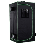 Outsunny Mylar Hydroponic Grow Tent with Adjustable Vents and Floor Tray for Indoor Plant Growing, Indoor Greenhouse, 80 x 80 x 160cm