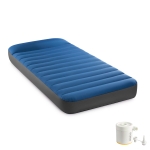 Colchón Hinchable 1 Plaza TruAire Fiber-Tech con Hinchador USB, 99x191x22 Cm, Gris