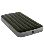 Colchón Hinchable 1 Plaza con Bomba de Pie Fiber-Tech, 99x191x25 Cm, Gris