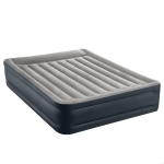Colchón Hinchable Doble Fiber-Tech Dura-Beam Plus, 152x203x42 Cm, Azul Marino y Gris
