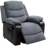 HOMCOM Overstuffed Corduroy Electric Lift Recliner Chair - Dark Grey
