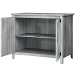 Outsunny Armoire de jardin en bois, placard de jardin en bois avec étagères et double portes, 110 x 60 x 88,5 cm, gris clair