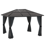 Outsunny 3 x 3.6m Hardtop Aluminium Gazebo - Black and Grey