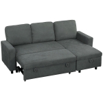 HOMCOM L Sofa Bed, with Storage - Charcoal Grey