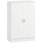 HOMCOM Dulap pentru pantofi cu 2 uși, 6 rafturi reglabile, balamale soft-close pentru 21 de perechi, lemn natural