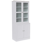 HOMCOM Double Storage Display Cabinet - White