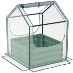 Outsunny 61 x 61cm Garden Planter Bed, with Cover - Green