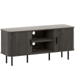 HOMCOM TV Stand Cabinet for TVs up to 55 Inches, TV Unit with Storage Shelves and Cupboard for Living Room, Grey