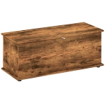 HOMCOM Storage Chest, Large 113L Blanket Box, Shoe Bench with Safety Hinged Lid, Storage Trunk, Bed End Bench for Bedroom, Hallway, Living room, Playroom, 100 x 40 x 40cm, Rustic Brown