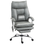 HOMCOM Faux Leather Office Chair, with Inflatable Lumbar - Grey