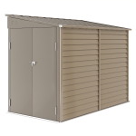 Outsunny 5 x 9ft Galvanised Metal Garden Shed with Foundation Kit, Outdoor Lean-to Shed, Tool Storage House for Garden, Brown