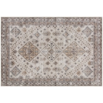 HOMCOM Vintage Area Rug, Non-Slip Washable Rug, Flannel Floor Carpet for Living Room, Bedroom, Dining Room, Home Office, 170 x 120 cm, Beige
