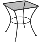 Outsunny 60cm Square Garden Table, Outdoor Metal Bistro Side Desk with Mesh Top, Black