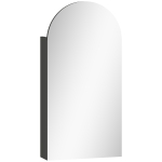 HOMCOM Arched Bathroom Mirror Cabinet with Adjustable Glass Shelves - Black