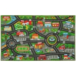AIYAPLAY Tapete Infantil Estrada de Cidade 160x100 cm Tapete Educativo Antiderrapante para Engatinhar e Brincar com Carros Multicor