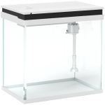 PawHut 26L Glass Fish Tank With Filter System, LED Lights, Water Pump, White