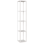 HOMCOM RGB LED Floor Lamp with Shelves, Modern Dimmable Standing Lamp with Remote Control, Adjustable Brightness & Speed for Living Room, Bedroom, Office, White