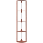 HOMCOM Corner Floor Lamp for Living Room Bedroom with Dimmable Warm White LED Light, Modern Tall Standing Lamp, Brown
