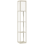 HOMCOM Three-Shelf Standing Lamp - Oak/White