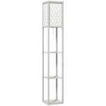 HOMCOM Three-Shelf Standing Lamp - Grey/White