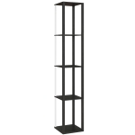 HOMCOM RGB LED Floor Lamp with Shelves, Modern Dimmable Standing Lamp with Remote Control, Adjustable Brightness & Speed for Living Room, Bedroom, Office, Black