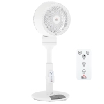 HOMCOM Standing Fan for Bedroom, 28" Pedestal Fan with Remote, 70° Oscillating, 90° Vertical Tilt, 3 Speeds, Adjustable Height, 7H Timer, Foot Button, White