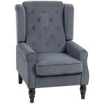 HOMCOM Poltrona elegante com orelhas, bem acolchoada, capa removível, 74 x 86 x 102 cm, Cinza