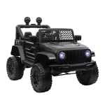 HOMCOM Coche Eléctrico para Niños de +3 Años Vehículo Todoterreno de Batería 12V con Control Remoto 100x65x72 cm Negro