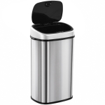 HOMCOM Stainless Steel Kitchen Sensor Dustbin Automatic Touchless Rubbish Garbage Waste Bin 58L Silver