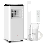 HOMCOM Aire Acondicionado Portátil 10000 BTU 2900W Enfriador Ventilador Deshumidificador 5 en 1 33x28x70,4 cm Blanco