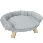 PawHut Cuccia Divanetto per Cani e Gatti Sfoderabile in Peluche con Schienale, 47x40x20 cm, Grigio