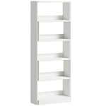 HOMCOM Estantería Expandible 5 Niveles Giratoria 350° Ancho Ajustable Convertible en en L Recta o Compacta 111,5x23,8x163,7 cm