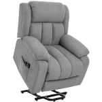 HOMCOM Power Lift Recliner Chair with Vibration Massage, Lift Chair for Elderly with Footrest, Remote, Side Pocket, Light Grey