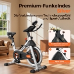 Heimtrainer Fahrrad, YOSUDA ​​Indoor Cycling Bike mit Magnetwiderstand & APP, Leises Ergometer mit LCD-Monitor & Tablet-Halterung, Spining Bike für Kardiotraining zu Hause, Höhenverstellbar