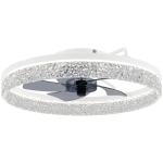 HOMCOM Ceiling Fan with Lights, Dimmable LED Mount Ceiling Fan Light with Remote App Control for Bedroom, White