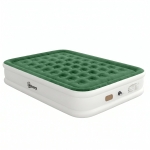 Outsunny Inflatable Mattress, Double Air Bed with Built-in Electric Pump, 3 Mins Inflation, Flocked Surface, Dark Green