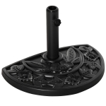 Outsunny Halfronde Parasolvoet, 9 kg, Bloemendesign, HDPE/Cement, voor Parasolstokken Ø35/38/48 mm