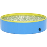 PawHut Foldable Dog Pool for Puppies and Ducks Dog Paddling Pool Bath Tub, Blue, 120 x 30cm