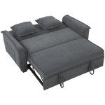 HOMCOM Futon - sofa rozkładana, regulowane oparcie, 2-osobowa z 2 poduszkami, ciemnoszary
