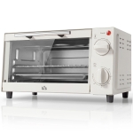 HOMCOM Mini Forno Elétrico 9L com Temperatura Ajustável até 230°C Temporizador 60 min e Bandeja para Assar 35x24,6x20 cm Creme