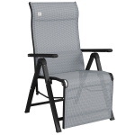 Outsunny Silla Reclinable Plegable de Jardín con Respaldo Ajustable en 9 Posiciones y Cojín Lumbar 70x65x111 cm Gris